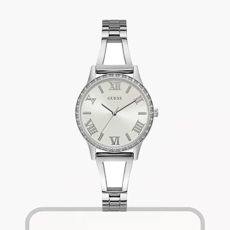 Guess Lucy Silver Dial Trendy Ladies Watch- W1208L1